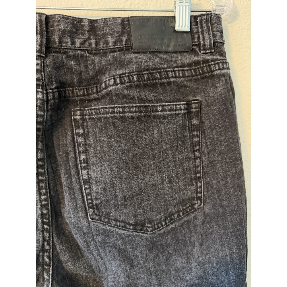 Lauren Ralphβ Lauren Classic Straight Jeans size 14 Black Striped Stretch Pocket